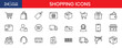 © IconNest - Shopping and retail thin line icon set cart