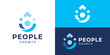 © Hi_std - Simple people growth logo template. Startup symbol logo design illustration or teamwork progress. Leadership logo design vector illustration.
