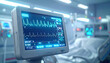 © Hypnotics 14 - Medical Heart Rate Monitor Displaying Vital Signs in Hospital Intensive Care Unit