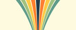 © musekki - Abstract colorful 70s background vector. Vintage retro wallpaper with rainbow stripes and wavy lines. A 1970 color illustration suitable for posters, banners,Eps10