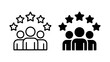 © Design Point - Five star rating icon representing customer feedback and quality service