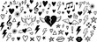 © Creative Tahmina - Musical hand drawn background. Music notes line doodle set.