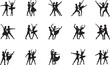 © Md Ataullah  - Elegant ballet couple silhouette set with male dancer extending arm and ballerina dancing on transparent background.