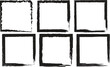 © RAFIQ - six empty white squares with black brush stroke borders arranged in two rows high quality professional detailed modern