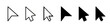 © dlyastokiv - Mouse click cursor icon set. Cursor set in arrow forms. Pixel cursor icon