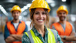 © Nataliya - Young warehouse workers working together, team logistics collaboration display, industrial operations teamwork, cargo handling cooperation, professional storage facility, defocused