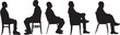 © Curto - vector,  silhouette of side view of a group  of man sitting on chair