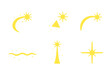 © Vector - Magical Sunlight Icons. Solid style icons of magical sunlight effects in : glowing trail, prism spark, radiant ribbon, ethereal