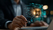 © Wasin Arsasoi - AI-Enhanced Business Analysis: A professional works with a futuristic AI interface, symbolizing the seamless integration of technology and business strategy.
