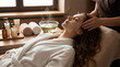 © Tim59 - Relaxing facial treatment experience spa interior wellness session calm environment close-up view skin care concept