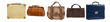 © LifePNG - collection of vintage and modern bags, including briefcases and travel luggage, a realistic illustration for various business and travel themes.