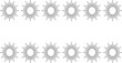 © Jahangir - Set of minimalist sunburst line art icons and geometric sun symbols in a simple clean style for modern branding logo design and decorative celestial elements.