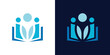 ©  Jagat_Aji - Dual meaning logo combining a book and human figure, symbolizing education, knowledge sharing, learning, and people-centered development.