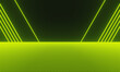 © Kavik - Abstract retro 80s background. Green grid neon lines.