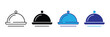 © Mahir - Vector illustration icon a set of four cloche icons in different colors on a for food or restaurant concepts