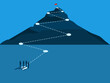 © Yoona - process of success,  the business team looks towards the flag at the mountaintop