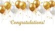 © MOTIWARA - Festive congratulations card with golden balloons and confetti
