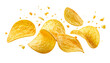 © wanna - A heap of delicious, crunchy potato chips and salty tortilla nachos isolated on a white background makes for a tasty but unhealthy fried snack