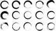 © Ahed - Set of hand drawn black ink brush stroke circles enso zen elements for design projects and logos