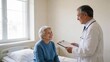© James - Doctor consulting elderly patient in hospital room