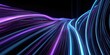 © adi - Glowing streams of purple and blue lines flowing across a dark background
