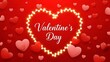 © mhakim275 - Valentine's Day background with heart shape light string and floating hearts.