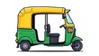 © Musfequr Zone - Vibrant auto rickshaw on city streets illustration