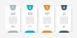 © Khvost - Infographic with icons, headings, and text blocks in colorful layered design for business, presentation, or data visualization. Vector illustration.