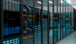 © Rendara Studio - 3D server rack detail showing colored wiring layout