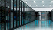 © Rendara Studio - 3D futuristic hallway inside high-tech server center