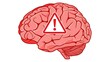 © Vector Bloom - Red brain with a warning sign, symbolizing a health alert or medical concern