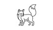 © Sinta - Cute Fox Drawing Outline Vector Illustration, Simple Minimalist Animal Art
