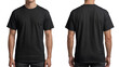 © Rhony - A man wearing a black t-shirt with half sleeves on the front and back sides isolated on transparent background