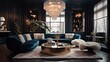 © Saabiq - The glamour modern style interior design boasts a bold and daring aesthetic that commands attention