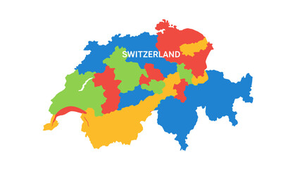  Switzerland map colored regions