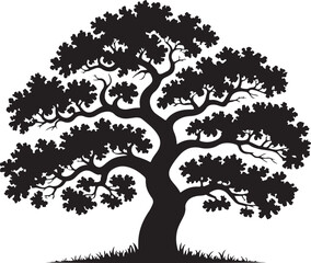  Large Tree Silhouette  Vector Icon