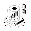 © CreativeStudio - A modern isometric illustration of api hologram and software integration