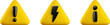 © Ketmut - Vector Realistic 3d yellow triangle signs set. Cartoon 3d render of high voltage, danger exclamation mark, warning symbol. Electric shock hazard notification