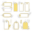 © Tarikulsio - Set of vintage tags with floral designs isolated on transparent background