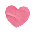 © timonko - Pink crumpled paper sticker heart symbolizing Valentine love, romance, and affection, with a transparent isolated background