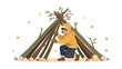 © IBEN - Child Builds Rustic Woodland Den For Outdoor Adventure And Creative Play