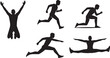 © rofikgraph24 - Dynamic Athlete Victory and Sprinting Motion Silhouette Vector Collection