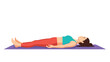 © Kawsar_Studio1998 - Woman practicing shavasana pose on a yoga mat relaxation and mindfulness illustration