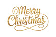 © Seek - Merry Christmas in Gold Script lettering isolated on a transparent background