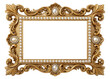 © Natalia - Luxurious gold frame with intricate carvings and pearls, transparent background