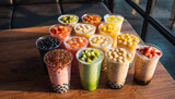 boba drinks on the table
