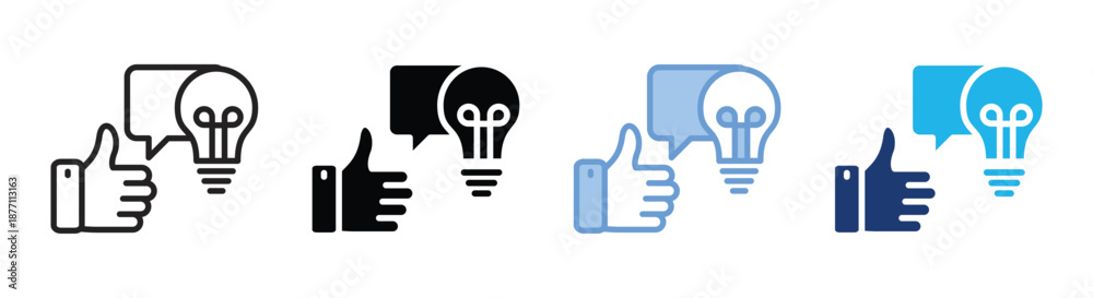 Feedback icon set multiple style collection