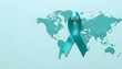 © Tahubulat - A world map representing collective action for sexual assault awareness, emphasizing community support and healing in teal tones