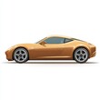 © Yothin - Sleek Copper Sports Car on White Background Dynamic Profile View