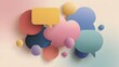 © Aflan - modern graphic illustration of abstract speech bubbles in  soft gradient background language diversity